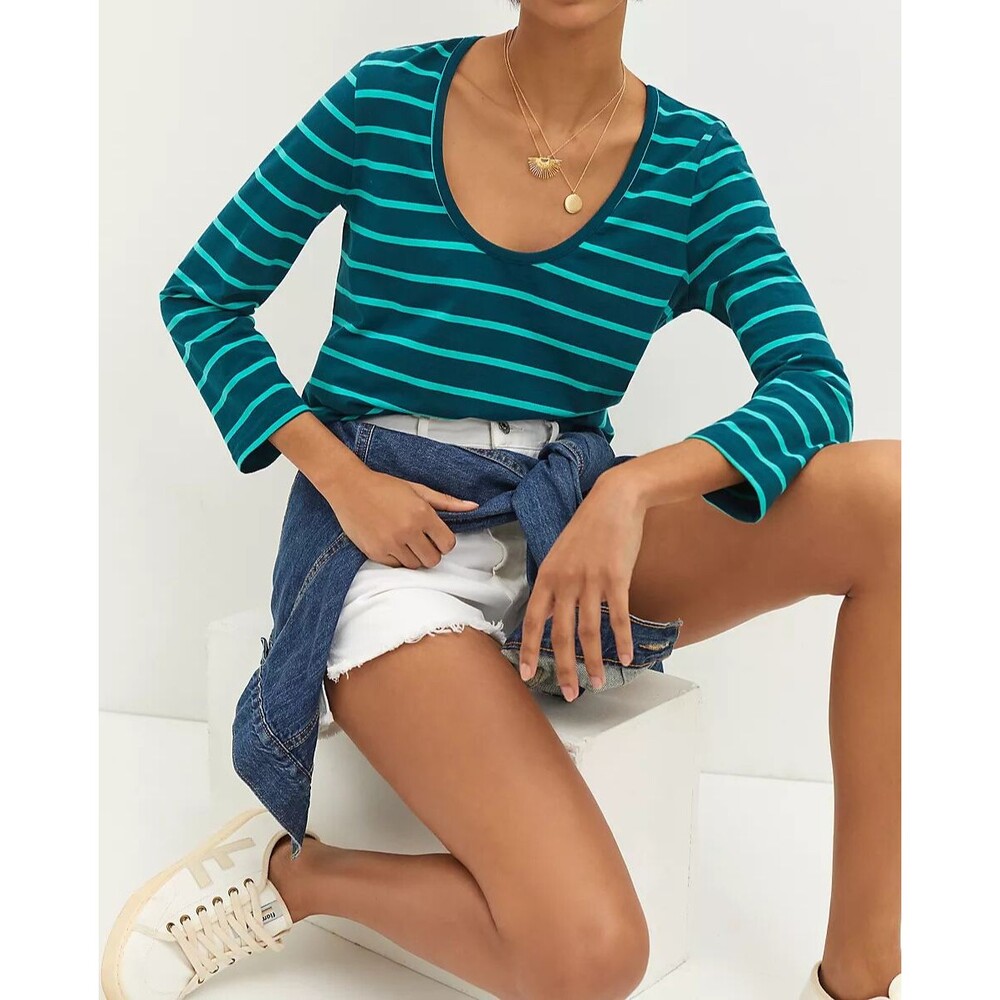 Daily Practice by Anthropologie Scoop Neck Tee Blouse Top Pullover L NWD 223063